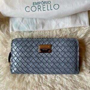Brazilian brand Corello, wallet, silvery blue, woven